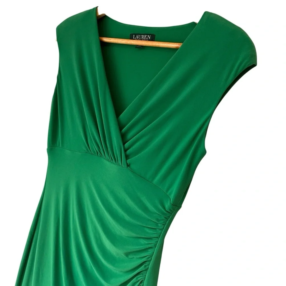 Lauren Ralph Lauren Emerald Green Sleeveless Midi Dress, Size 6